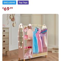 wooden dress up rack with lights