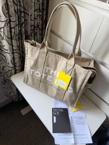 Marc Jacobs Large Canvas Tote Bag Beige
