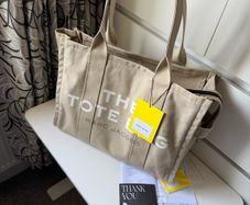 Marc Jacobs Large Canvas Tote Bag Beige