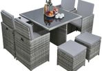Grey 8 Seater rattan garden furniture sets