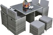 Grey 8 Seater rattan garden furniture sets