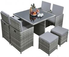 Grey 8 Seater rattan garden furniture sets
