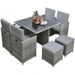 Grey 8 Seater rattan garden furniture sets