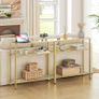 3-Tier Gold Console Table, Tempered Glass Sofa Table, Narrow Side Table, Modern Hallway Table, for Living Room, Foyer, Hallway, Bedroom, Metal Frame, Sturdy, Gold Image 4