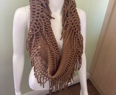 Olive green knitted scarf/snood