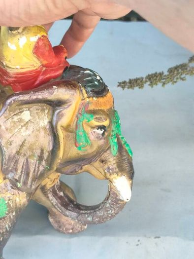 Early 20th Century Hindu Elephant plaster lamp