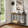 Console Table - 42.5" Industrial Hallway Table with 2-Tier Storage Shelf, Wood Behind Sofa Table Plant Stand Shelf TV Stand for Entryway, Living Room, Foyer, Rustic Brown Image 3