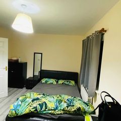 king size bed + side table