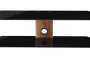 Alphason Century 1200 TV Stand - Walnut &amp; Black Glass - ADCE1200-BLK