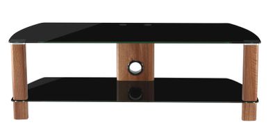 Alphason Century 1200 TV Stand - Walnut & Black Glass - ADCE1200-BLK