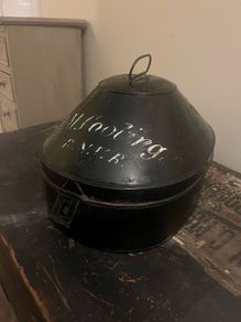 Antique Toleware RNVR Hat Box