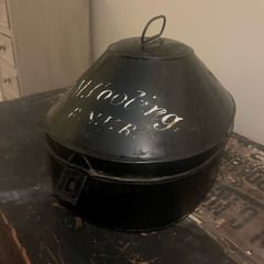Antique Toleware RNVR Hat Box