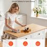 Large Kitchen Island Cart with Storage Mobile Rolling Storage Island on Swivel Wheels, with 2 Drawers, Storage Cabinet, Drop Leaf, Spice/Towel Rack Image 6