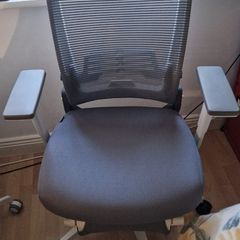 Brand New Office/Gaming Chair, Foldable Backrest for Small Spaces, Flip-up Armrests, Footrest(!) - Grey