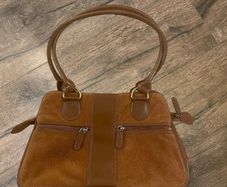 Brown  suede leather bag