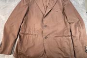 Lubiam Studio Mens 100% Cotton Blazer - Size EU 48 R - Brown - Single Breast
