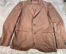 Lubiam Studio Mens 100% Cotton Blazer - Size EU 48 R - Brown - Single Breast