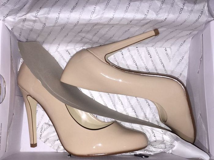 Aldo Nude Patent Heels - Size 37 (UK 4) - Brand New
