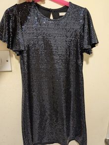 Next Girls Black Sequin Party Dress (Age 7)