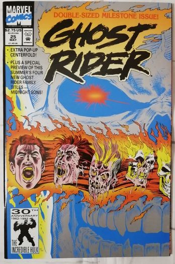 Ghost Rider #25 - Blackout Appearance - Double-Sized Metallic Ink Cover (1992)