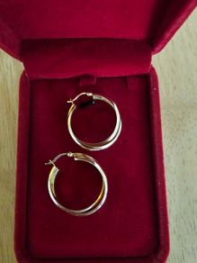 14ct Solid Gold Large Hoop Earrings / 5.8 gms /NEW