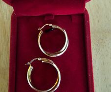 14ct Solid Gold Large Hoop Earrings / 5.8 gms /NEW