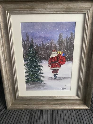 Watercolour Christmas painting