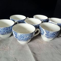 Staffordshire Liberty Blue 7 Teacups