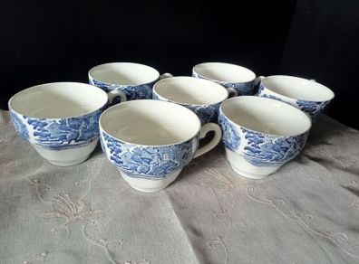 Staffordshire Liberty Blue 7 Teacups