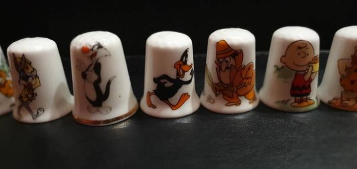 Collection of Cartoon Character Bone China Thimbles