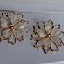 Gold & Cream Sakura Blossom Floral Statement Earrings Image 7