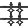 Sliding Door Hardware Kits 2 pcs 183 cm Steel Black Image 2