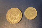 50 Pfennig 1981 coin AND commemorative 1971 2 Deutsche Mark coin
