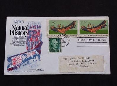 USA Stamps : Natural History Series , Haida Ceremonial Canoe - First Day Cover , 1970
