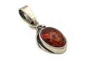 Vintage 925 Sterling Silver Natural Baltic Amber Charm