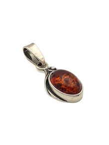 Vintage 925 Sterling Silver Natural Baltic Amber Charm
