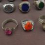 Antique Brass Rings Lot of 15 Mixed Gemstone & Glass Collectible Rings Image 6