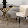Modern White Faux Lamb Wool Chair With Gold Leg Ends Image 6
