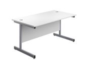 New 1600 x 600mm Office Desk White Cantilever Legs