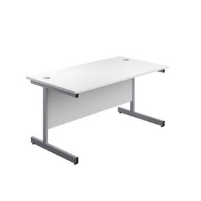 New 1600 x 600mm Office Desk White Cantilever Legs