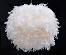 NEW SALE | White Feather Ceiling Pendant Light Shade, Non-Electrical Lampshade for Floor Lamp and Table Lamp