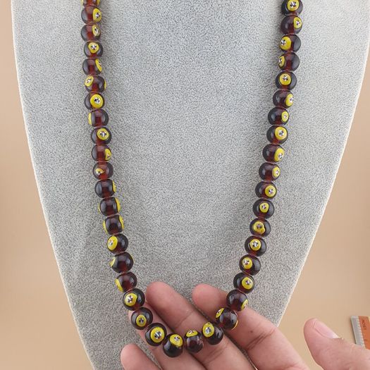 Vintage Venetian African Style Face Glass Beads Necklace 20 inches long