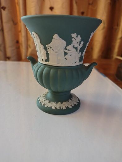 Vintage Wedgwood Miniature Green Grecian Urn