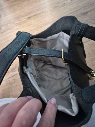 Small real leather picotin style bag