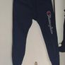 Champion Men's Navy Sweatpants - Small - Big C Vertical Logo Image 4
