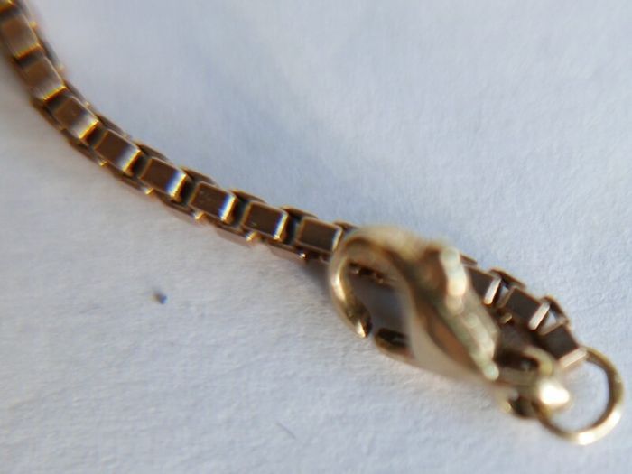 Vintage Square Box Link 9ct Rose Gold 375 Necklace L-17" - 7,27g