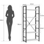 Industrial Bookshelf, 5-Tier 24.8" White Shelving Unit Wood Bookcase with Open Shelves, Rustic Standing Bookshelves Metal Frame Display Rack for Living Room,Bedroom, White Image 2