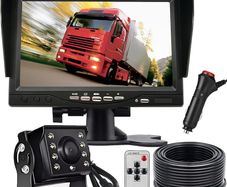 4Pin 7" Rear View Monitor Waterproof Night Vision Reversing Camera HD Parking System for 12V-24V Truck Caravan Harvester Motorhome Reverse