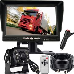 4Pin 7" Rear View Monitor Waterproof Night Vision Reversing Camera HD Parking System for 12V-24V Truck Caravan Harvester Motorhome Reverse