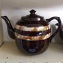 Fabulous Collection of Five Brown Betty Style Teapots, Different Styles, Different Shapes, Different Makers, For Sale as a Set Only, All Have Some Damage - Display Only!! Image 5